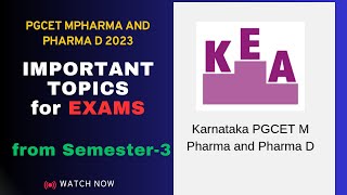 PGCET M Pharma and Pharma D Important Topicsfor PGCET Exams [upl. by Aneez779]