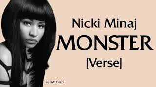 Nicki Minaj  MONSTER Verse  Lyrics pull up in the sri lanka whatt am i a nicki fan [upl. by Colby]