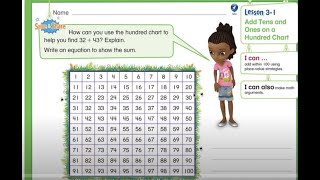 Adding Tens and Ones on a Hundred Chart  EnVision Math 31 [upl. by Saxet]