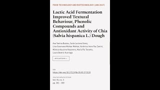 Lactic Acid Fermentation Improved Textural Behaviour Phenolic Compounds and Antioxid  RTCLTV [upl. by Aivartal]