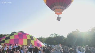 Hundreds flock to Plainville to view iconic hotair balloon festival [upl. by Eilsil]