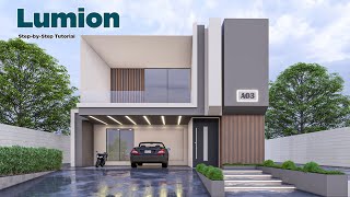 Lumion Tutorial  Step by Step For Beginner  Realistic Render  Modern Villa [upl. by Gerg]