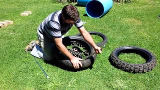 How to change a tubeless motorcycle tire [upl. by Aviv479]