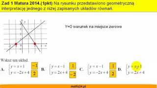 Matura z matematyki 2014 odpowiedzi  zad 1  Układy równań  Matfiz24pl [upl. by Nesila]