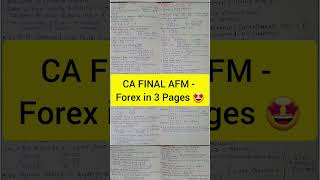 CA FINAL AFM  Forex in 3 Pages 🤩cafinal afm forex [upl. by Yorke]