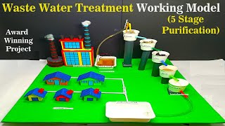 waste water treatment purificationfilter working model for science exhibition  diy howtofunda [upl. by Anelas]