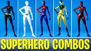 10 Best SWEATY SUPERHERO Skin Combos In Fortnite [upl. by Ellehsal230]