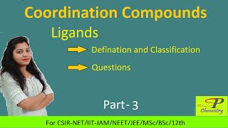 Ligands  Classification of ligands  Coordination Compounds  Part3 [upl. by Durst464]