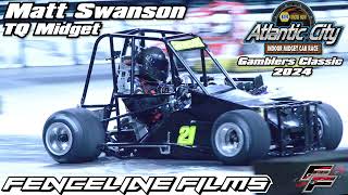 Matt Swanson TQ Midget Gamblers Classic Atlantic City Indoor Auto Race 2024 [upl. by Adnohsat]