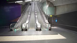 Sweden Stockholm City train station 2X escalator 1X elevator  going up [upl. by Archie]