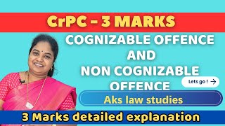 DIFFERENT  COGNIZABLE OFFENCE and NON COGNIZABLE OFFENCE  👍💯crpc 5semester 3yearllb lawexam [upl. by Rolph]