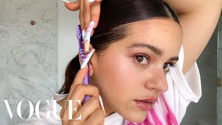 Rosalías Guide to Pink Eyeshadow and a SlickedBack Ponytail  Beauty Secrets  Vogue [upl. by Jaunita]