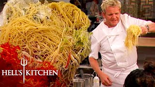 Gordon Ramsay Finds An Impossible Amount Of Capellini  Hells Kitchen [upl. by Nalyd]