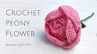 Crochet Peony Flower Pattern  Moara Crochet [upl. by Ahsie671]