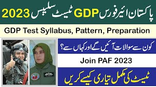 PAF GDP test syllabus and Pattern 2023 GDP Online Test preparation [upl. by Annairam]