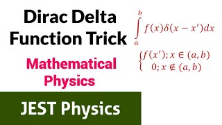 JEST Physics Lec 01  Dirac Delta Function  ✓ [upl. by Patterman]