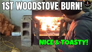 1ST WOODSTOVE FIRE FOR WINTER FIREWOOD [upl. by Anerres890]