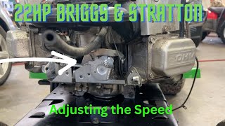 HOW THE GOVERNOR works on a Briggs Stratton engine How to adjust the idle and HighSpeed John Deere [upl. by Asyral]