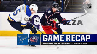 Blues  Blue Jackets 128  NHL Highlights 2023 [upl. by Laddy]