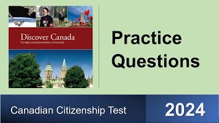 Canadian Citizenship Test 2024  Exam Practice Questions  MCQ  Test Preparation Questions [upl. by Samuel746]