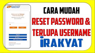 Cara Reset Password amp Terlupa Username Irakyat  Bank Rakyat Online Banking [upl. by Clorinde]