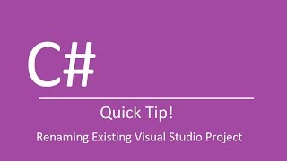 How to rename an existing Visual Studio project [upl. by Ahern]