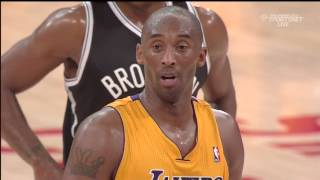 11 20 2012 Nets vs Lakers Kobe Bryant Talking Trash At The Freethrow Line With Gerald Wallace [upl. by Ez]