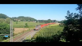 E652138 con container nuovi sul cherascoprato in transito a villafranca [upl. by Eilyw918]