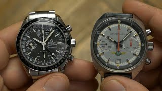 Space vs Great value Chronograph  Omega Speedmaster vs Sturmanskie 31659 [upl. by Kerad]