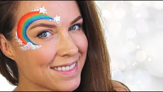 Rainbow Face Painting for Kids  Easy for beginners [upl. by Ehcram191]