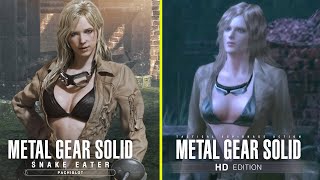 Metal Gear Solid 3 Snake Eater Pachinko vs Original HD Collection All Cutscenes Comparison [upl. by Ot556]