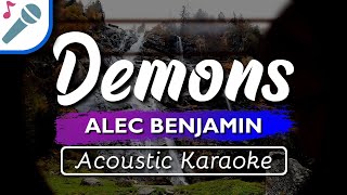 Alec Benjamin  Demons  Karaoke Instrumental Acoustic [upl. by Ilrebmik]