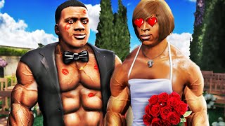 BUFF FRANKLIN Gets MARRIED In GTA 5 Mods [upl. by Pepe]