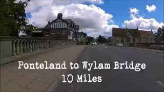 Newcastle Cycle Routes  Ponteland to Wylam 10 Miles HD POV [upl. by Arbmat174]