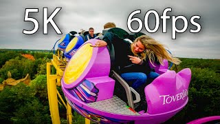 Dwervelwind Whirlwind front seat onride 5K POV 60fps Toverland [upl. by Aikemat]