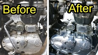 How to Clean Bike Engine Cover  Royal Enfield [upl. by O'Neil522]