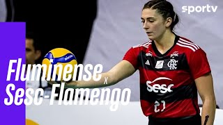 FLUMINENSE 1 X 3 SESCFLAMENGO  MELHORES MOMENTOS  SUPERLIGA FEMININA DE VÔLEI  sportv [upl. by Cyrillus]