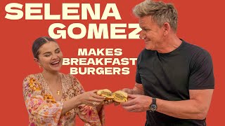 Selena Gomez Makes A Breakfast Burger with Gordon Ramsay [upl. by Kessiah444]