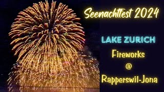 Fireworks at Seenachtfest RapperswilJona 🇨🇭  Lake Zurich  100 years special celebration [upl. by Kimberlyn]