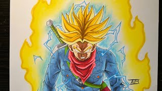 Drawing Trunks Super Saiyan Rage [upl. by Jamie]