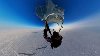 Free falling Russian cosmonauts during worlds first stratospheric jump to North Pole [upl. by Alain634]