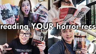 Reading YOUR Horror Recs 👻 spooky reading vlog [upl. by Alesiram862]