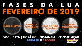 Fases da Lua em fevereiro de 2019 [upl. by Intruok177]