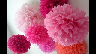 How to make pom pom flower with crepe paper in just 2mins [upl. by Gerson]