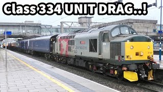 Class 334 UNIT DRAG 37409 RARE Running of 4G11 amp More LOCOS at Stafford 110724 [upl. by Anisamot61]