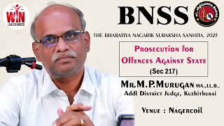 Prosecution for offences against State  Sec 217  by Honble Dist Judge MrMPMurugan Kuzhithurai [upl. by Alithea]