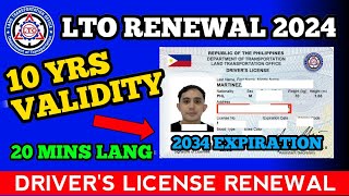 How to get 10 YEARS VALIDITY of Drivers License  LTO Renewal 2024 [upl. by Esiuolyram233]