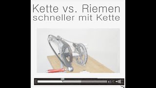 Video 1  Wirkungsgrad Riemen vs Kette  mehr Kraftbedarf durch Riemen Untertitel [upl. by Aran]