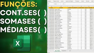 Funções CONTSES SOMASES e MÉDIASES no Excel  Planilha para Baixar  Exemplo Prático [upl. by Rolyak663]