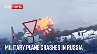 Ukraine war Military plane crashes in Russia [upl. by Llywellyn]